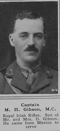 Gibson M H Captain MC + Bar 12th Royal Irish Rifles The Sphere 14th Dec 1918