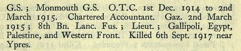 Bailey F Lt 8th Lancashire Fusiliers Obituary Part 2