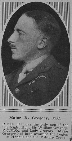 Gregory R Major MC RFC The Sphere 23rd Mar 1918