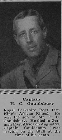 Gouldsbury H C Captain Royal Berkshire Regiment The Sphere 27th Jan 1917