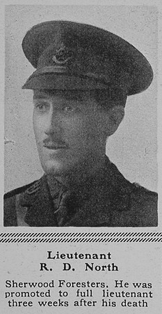 North R D Lt 2nd Attd 14th Sherwood Foresters (Notts and Derby Regiment) The Sphere 5th Aug 1916