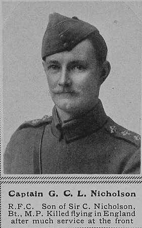 Nicholson G C L Captain Royal Flying Corps The Sphere 22nd Apr 1916