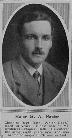 Napier M A Major Cheshire Regiment Attd Welsh Regiment The Sphere 15th July 1916