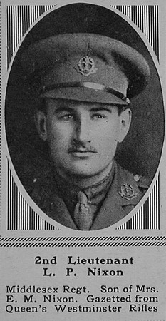 Nixon L P 2nd Lt 23rd Middlesex Regiment The Sphere 18th Nov 1916