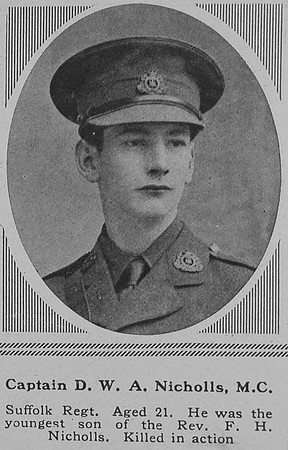 Nicholls D W A Captain MC 7th Suffolk Regt The Sphere 2nd Jun 1917