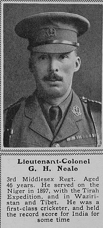 Neale G H Lt Col 3rd Middx Regt The Sphere 20th Nov 1915