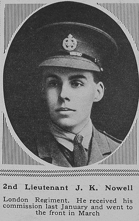 Nowell J K 2nd Lt London Regt The Sphere 20th Oct 1917