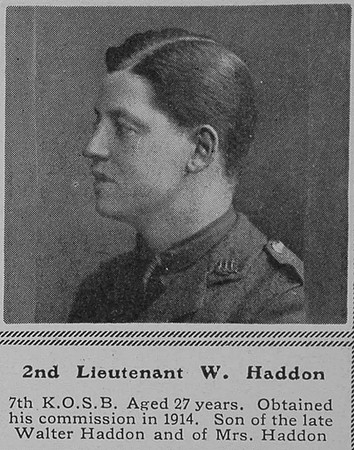 Haddon W 2nd Lt 7th KOSB The Sphere 23rd Oct 1915