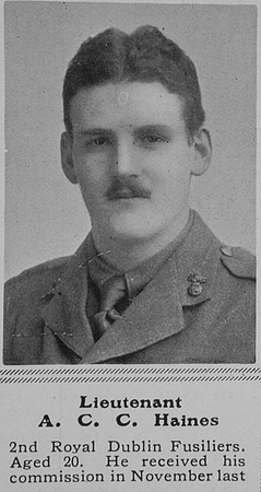 Haines A C C Lt 2nd Royal Dublin Fusiliers The Sphere 12th Jun 1915
