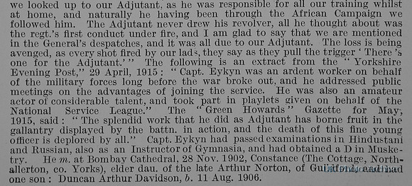 Eykyn G D P Captain Royal Scots Obit Part 2 De Ruvignys Roll Of Honour Vol 1