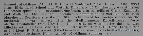 Emmott J B 2nd Lt 10th Manchester Regiment Obit Part 2