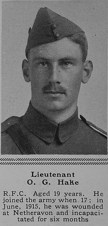 Hake O G Lt Royal Flying Corps The Sphere 8th July 1916