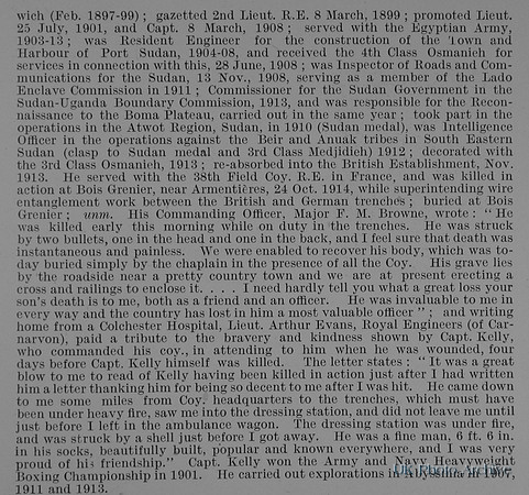 Kelly H H Captain Royal Engineers Obit Part 2