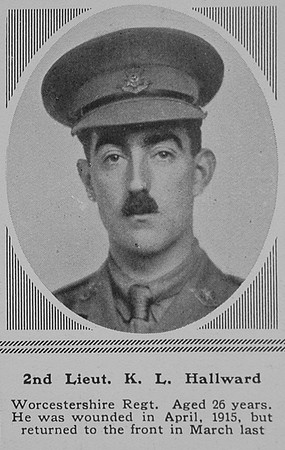 Hallward K L 2nd Lt 3rd Worcestershire Regiment The Sphere  8th July 1916