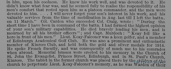 Keay-Falconer W Lt 7th Argyll And Sutherland Highlanders Obit Part 2
