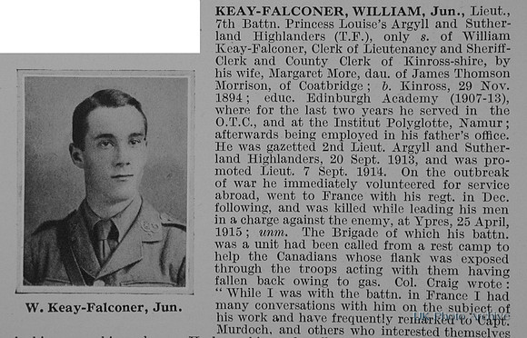 Keay-Falconer W Lt 7th Argyll And Sutherland Highlanders Obit Part 1