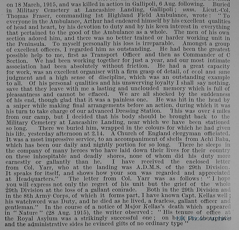 Kellas A Captain Royal Army Medical Corps Obit Part 2