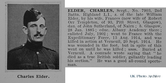 Elder C Sergt 7903 2nd Highland Light Infantry Obit
