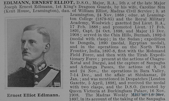 Edlmann E E Major DSO Royal Artillery Obit Part 1