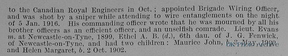 Evans A E Lt Canadian Royal Engineers Obit Part 2