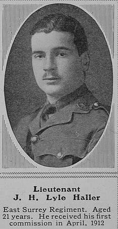 Haller J H L Lt 2nd East Surrey Regiment The Sphere 17th Apr 1915