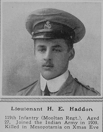 Haddon H E Lt Indian Army The Sphere 29th Jan 1916