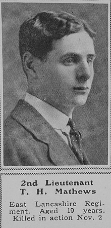 Mathews T H 2nd Lt East Lancs Regiment The Sphere 19th Dec 1914