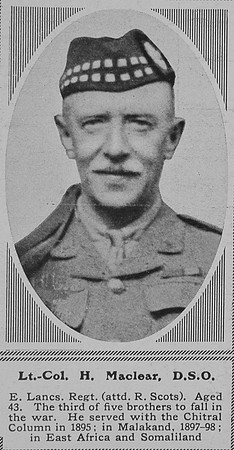 Maclear H Lt Col DSO 13th Royal Scots The Sphere 29th Apr 1916