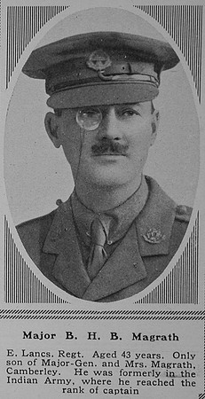 Magrath B H B Major 8th East Lancashire Regiment The Sphere 29th July 1916