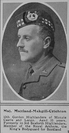 Maitland-Makgill-Crichton C J Major 10th Gordon Highlanders The Sphere 6th Nov 1915