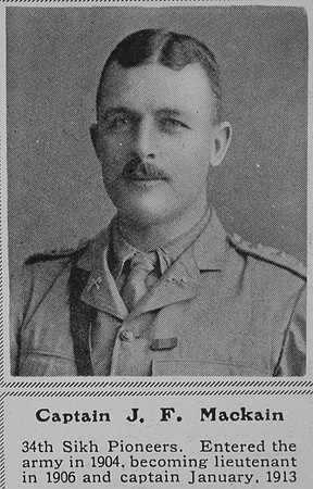 Mackain J F Captain Indian Army The Sphere 26th Dec 1914