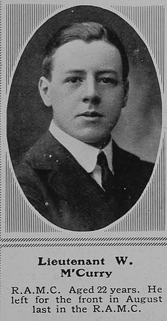 McCurry W Lt Royal Army Medical Corps The Sphere 8th May 1915
