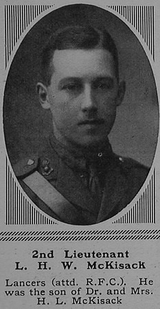 McKisack L H W 2nd Lt Royal Flying Corps The Sphere 13th Jan 1917