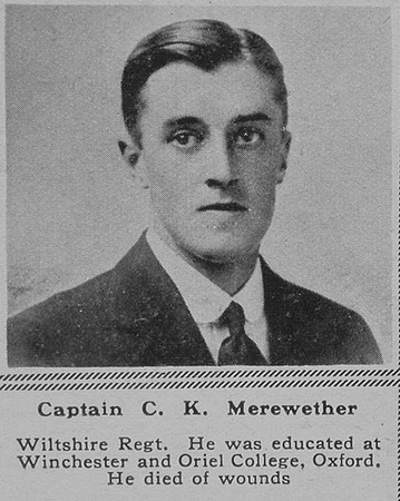 Merewether C K Captain Wilts Regt The Sphere 9th Feb 1918