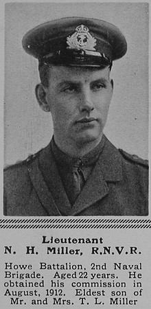 Miller N H Lt Howe Bn RN Div RNVR The Sphere 24th Jul 1915