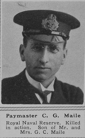 Maile C G Paymaster HMS Perth RNR The Sphere 9th Nov 1918