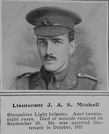 Mitchell J A S Lt Shropshire Light Infantry The Sphere 17th Oct 1914