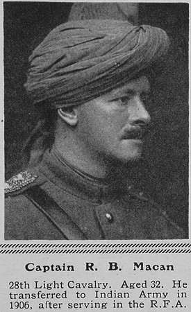 Macan R B Captain Indian Army The Sphere 7th Aug 1915