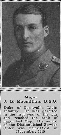 MacMillan J B Major DSO DCLI The Sphere 26th Jan 1918
