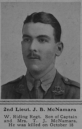 McNamara J B 2nd Lt 2nd Duke of Wellington's (West Riding Regiment) The Sphere 23rd Dec 1916