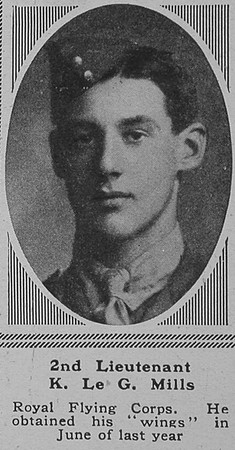 Mills K le G 2nd Lt RFC The Sphere 12th Jan 1918