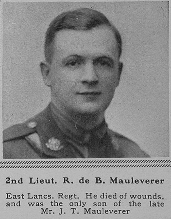 Mauleverer R de B 2nd Lt East Lancs Regt The Sphere 19th Jan 1918