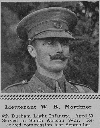 Mortimer W B Lt 4th Durham Light Infantry The Sphere 7th Aug 1915