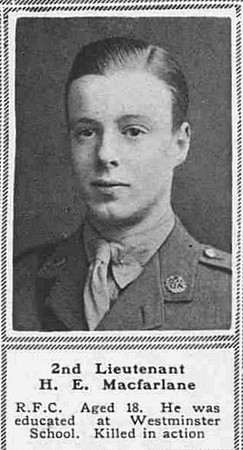 Macfarlane H E 2nd Lt Royal Flying Corps The Sphere 15th Sep 1917