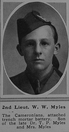 Myles W W 2nd Lt 10th Cameronians (Scottish Rifles) The Sphere 25th Nov 1916