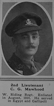 Mawhood C G 2nd Lt 8th Duke of Wellington's (West Riding Regiment) The Sphere 16th Dec 1916