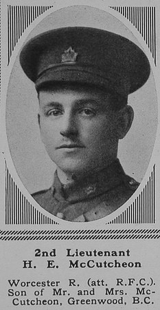 McCutcheon H E 2nd Lt RFC The Sphere 26th May 1917