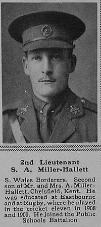Miller-Hallett S A 2nd Lt 11th South Wales Borderers The Sphere 16th Sep 1916