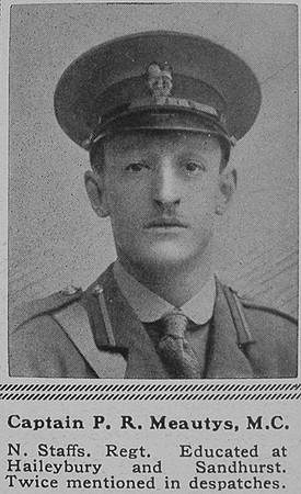Meautys P R Captain MC North Staffs Regt The Sphere 25th Aug 1917