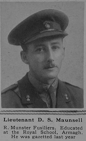 Maunsell D S Lt 2nd Attd 1st Royal Munster Fusiliers The Sphere 23rd Dec 1916